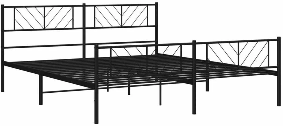 Lovos rėmas su galvūgaliu/kojūgaliu, juodas, 180x200cm, metalas