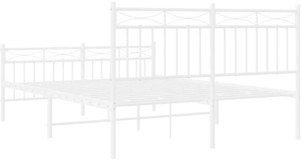 Lovos rėmas su galvūgaliu/kojūgaliu, baltas, 140x190cm, metalas