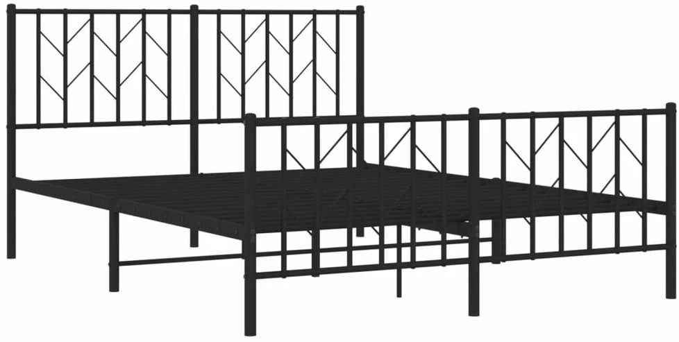 Lova Lovos rėmas su galvūgaliu/kojūgaliu, juodas, 135x190cm, metalas