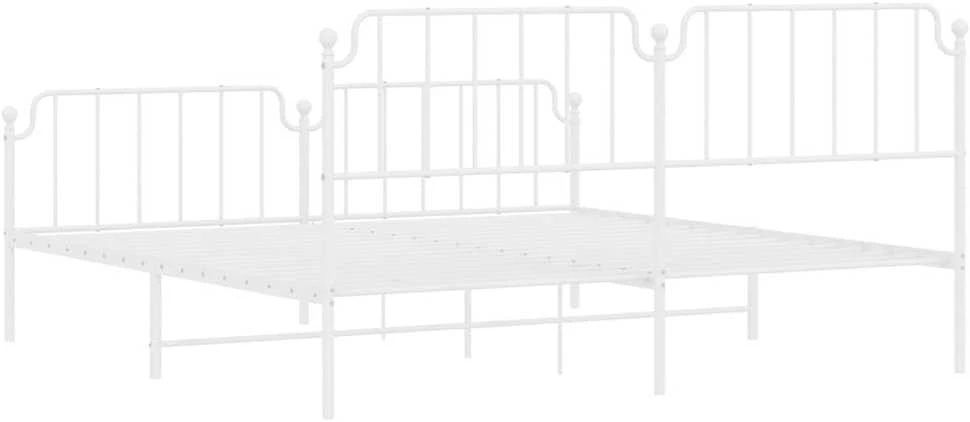 Lova Lovos rėmas su galvūgaliu/kojūgaliu, baltas, 193x203cm, metalas