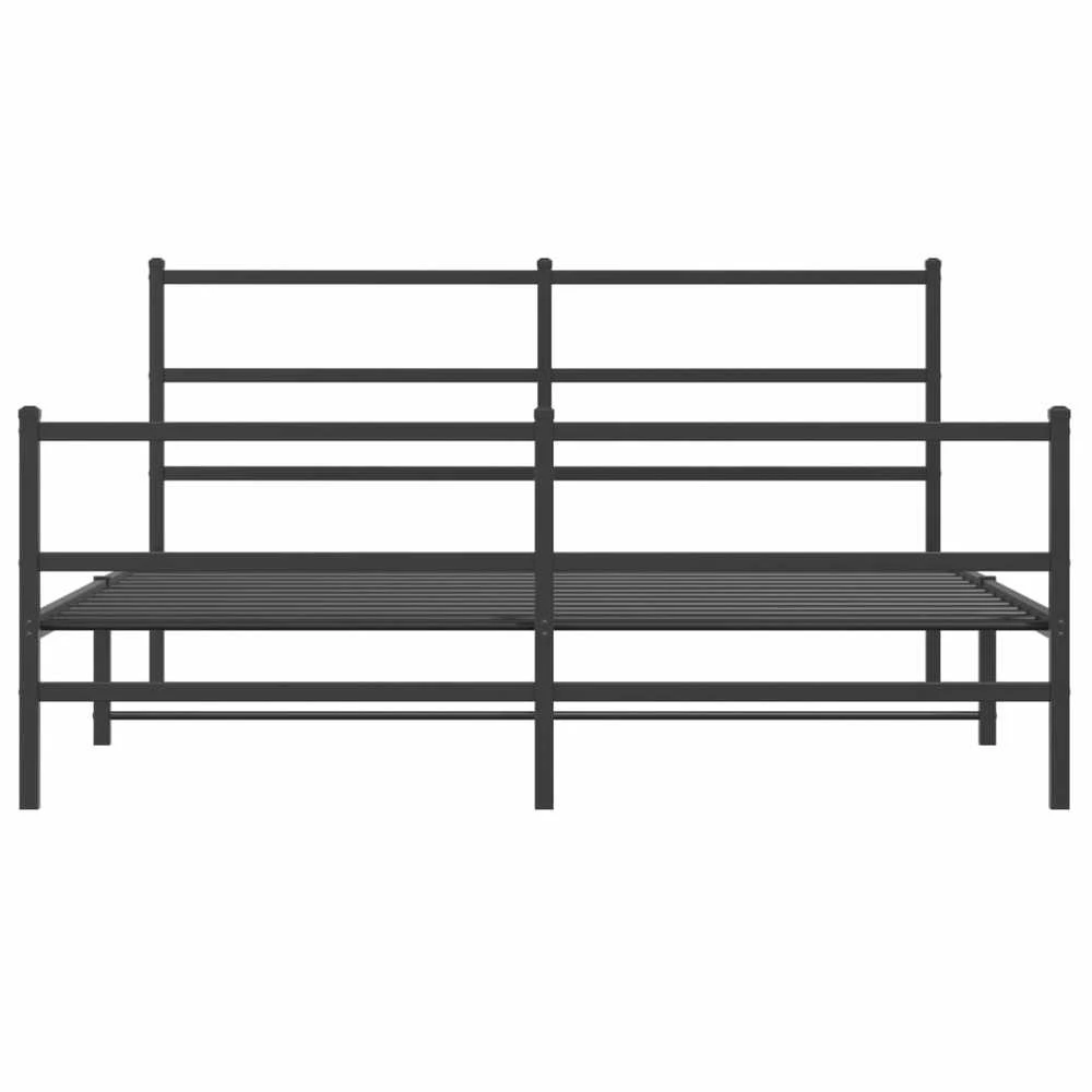 Lovos rėmas su galvūgaliu/kojūgaliu, juodas, 160x200cm, metalas