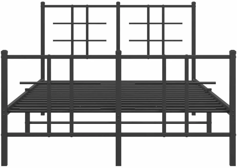Lovos rėmas su galvūgaliu/kojūgaliu, juodas, 120x190cm, metalas