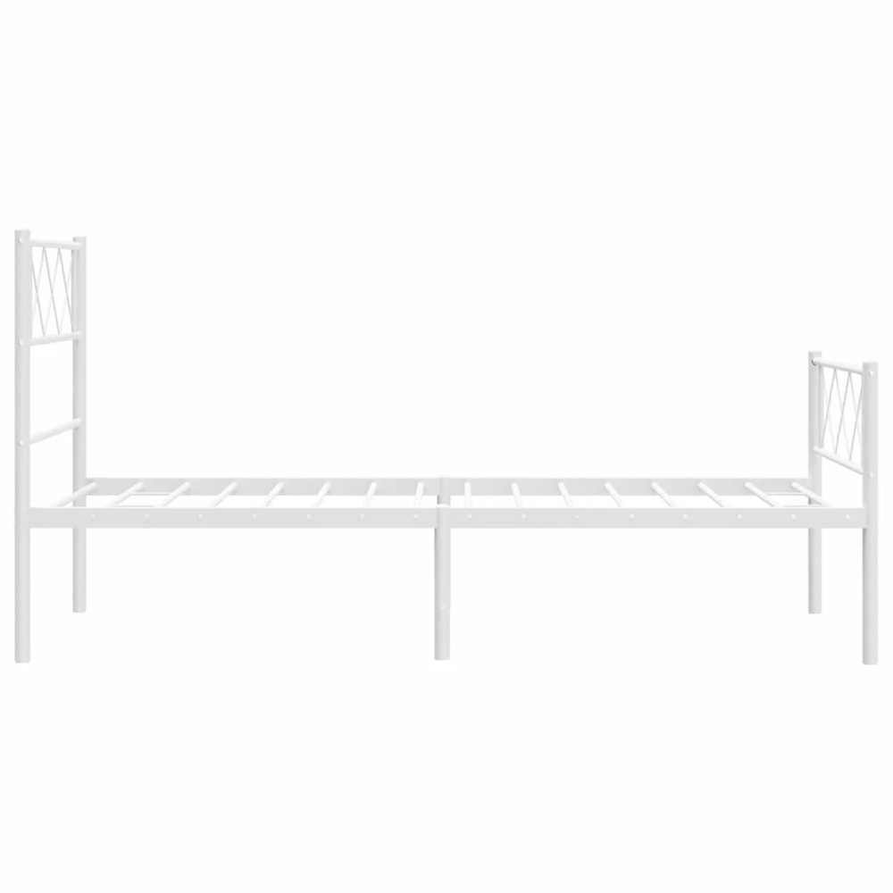 Lovos rėmas su galvūgaliu/kojūgaliu, baltas, 100x200cm, metalas