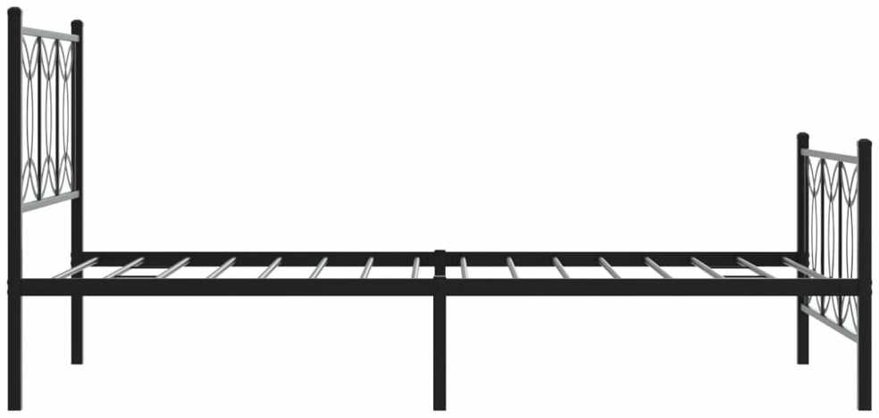 Lovos rėmas su galvūgaliu/kojūgaliu, juodas, 100x200cm, metalas