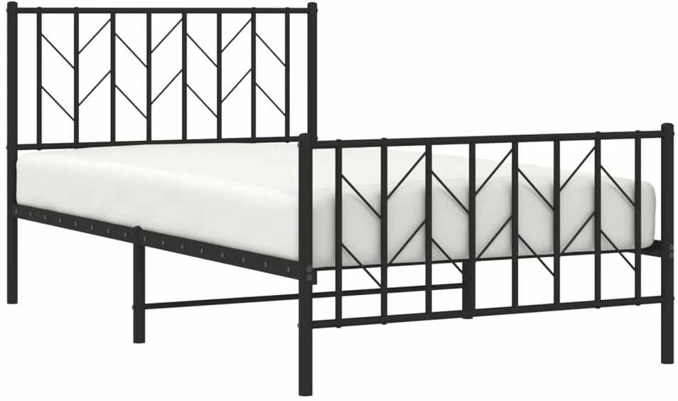Lova Lovos rėmas su galvūgaliu/kojūgaliu, juodas, 100x190cm, metalas