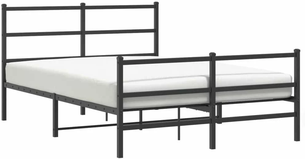 Lova Lovos rėmas su galvūgaliu/kojūgaliu, juodas, 135x190cm, metalas