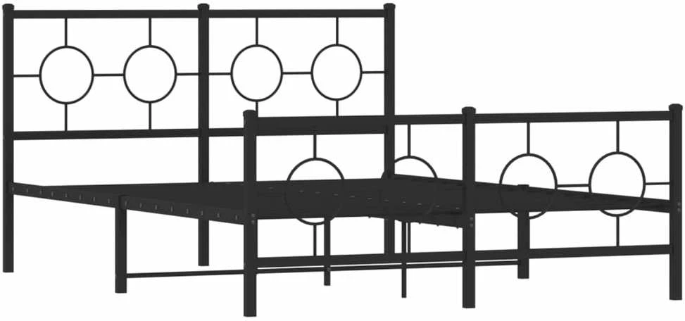 Lova Lovos rėmas su galvūgaliu/kojūgaliu, juodas, 135x190cm, metalas