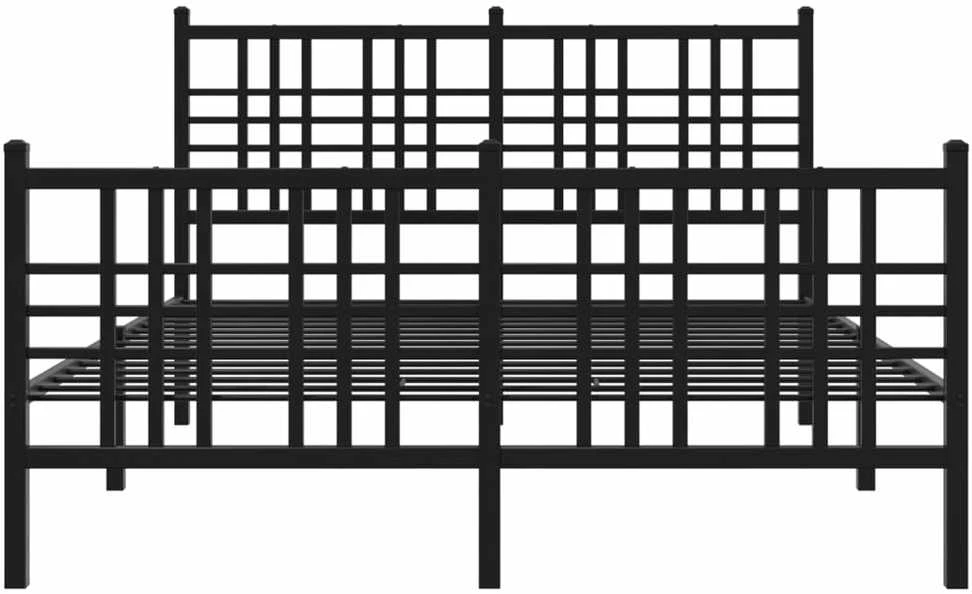 Lova Lovos rėmas su galvūgaliu/kojūgaliu, juodas, 137x190cm, metalas
