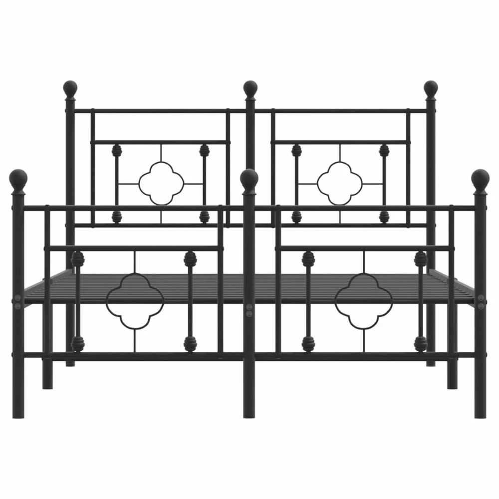 Lovos rėmas su galvūgaliu/kojūgaliu, juodas, 120x190cm, metalas