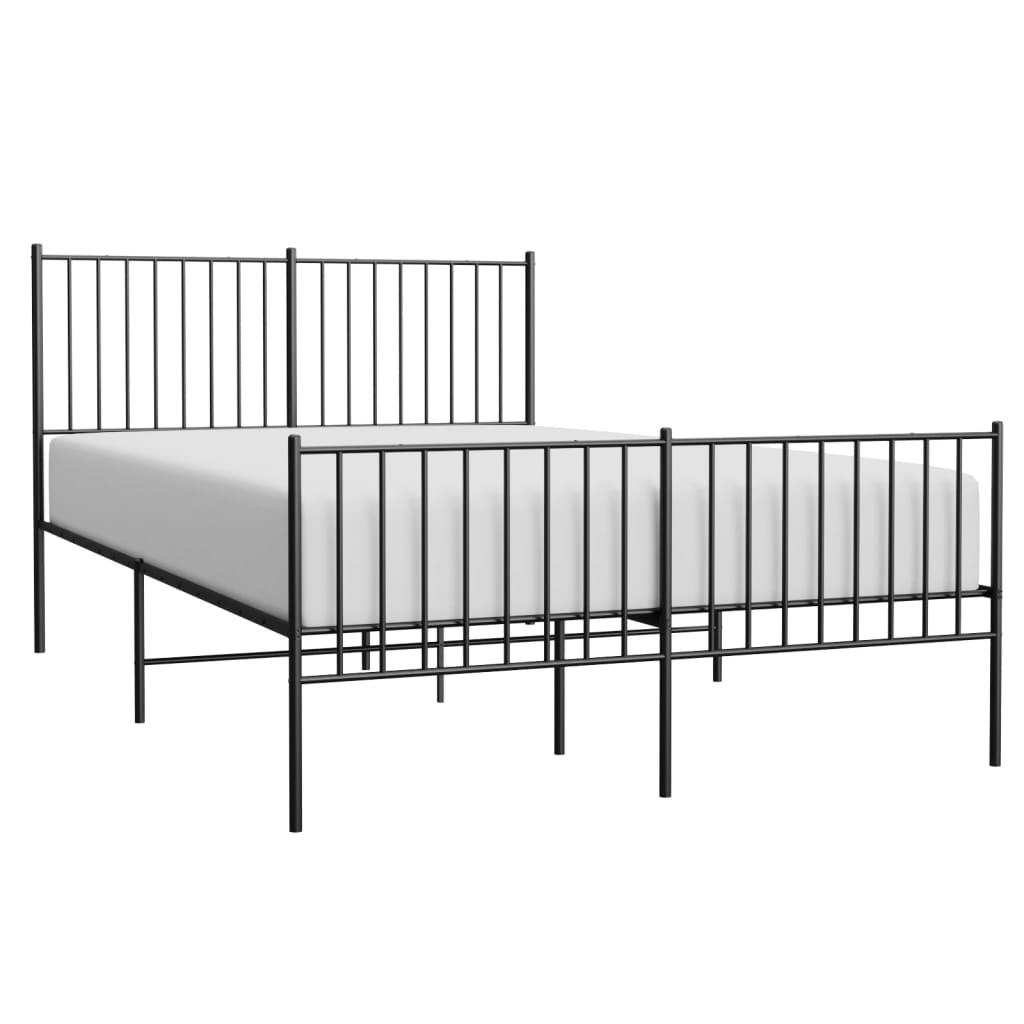 Lova Lovos rėmas su galvūgaliu/kojūgaliu, juodas, 135x190cm, metalas