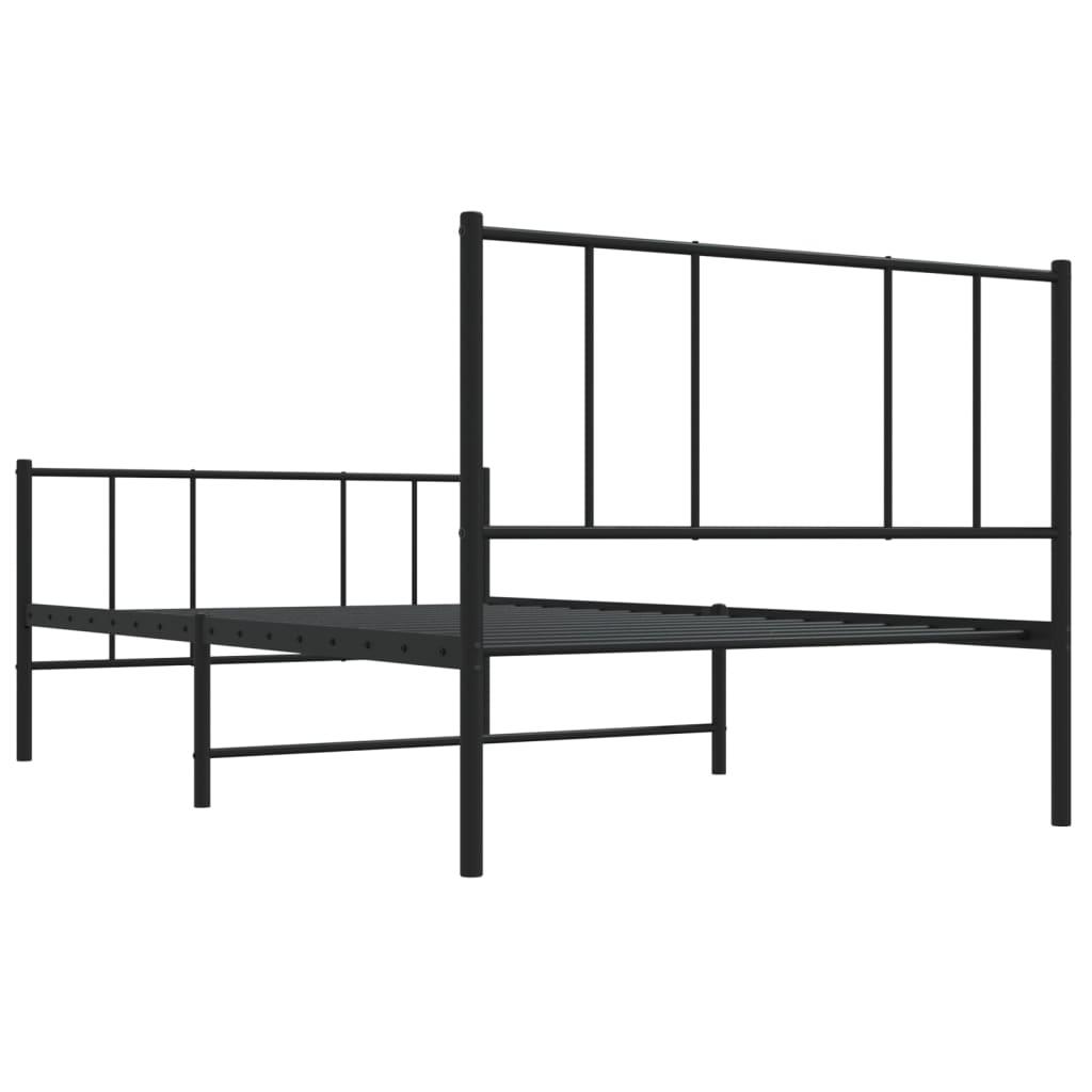 Lovos rėmas su galvūgaliu/kojūgaliu, juodas, 100x200cm, metalas