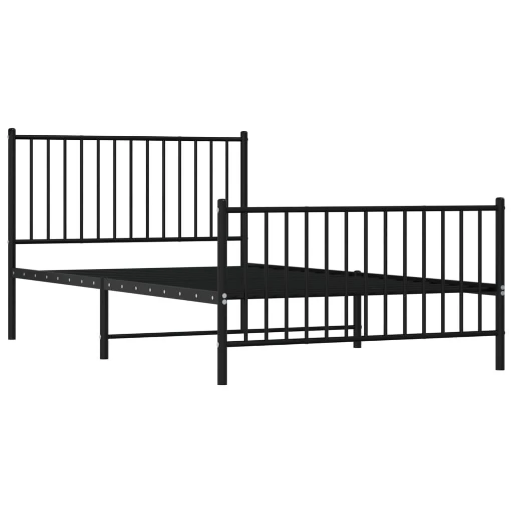 Lova Lovos rėmas su galvūgaliu/kojūgaliu, juodas, 107x203cm, metalas