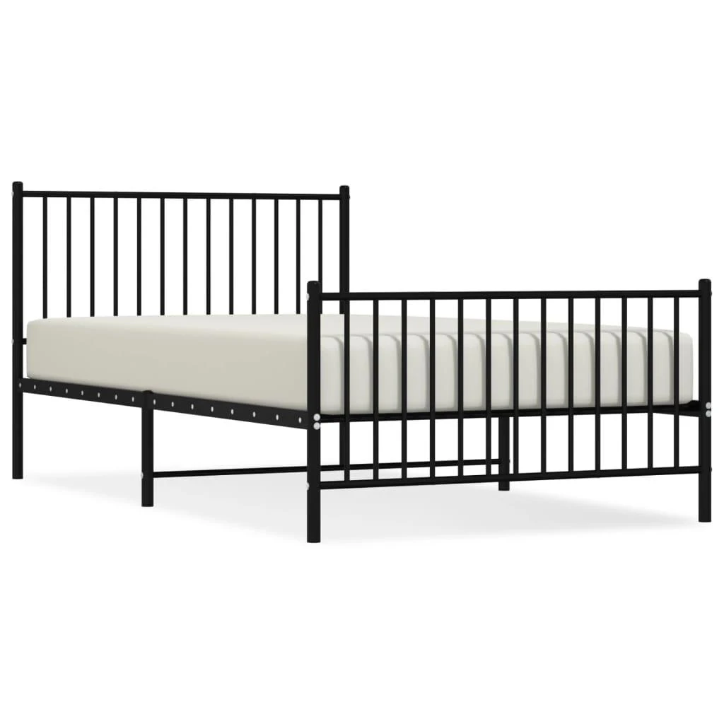 Lova Lovos rėmas su galvūgaliu/kojūgaliu, juodas, 107x203cm, metalas