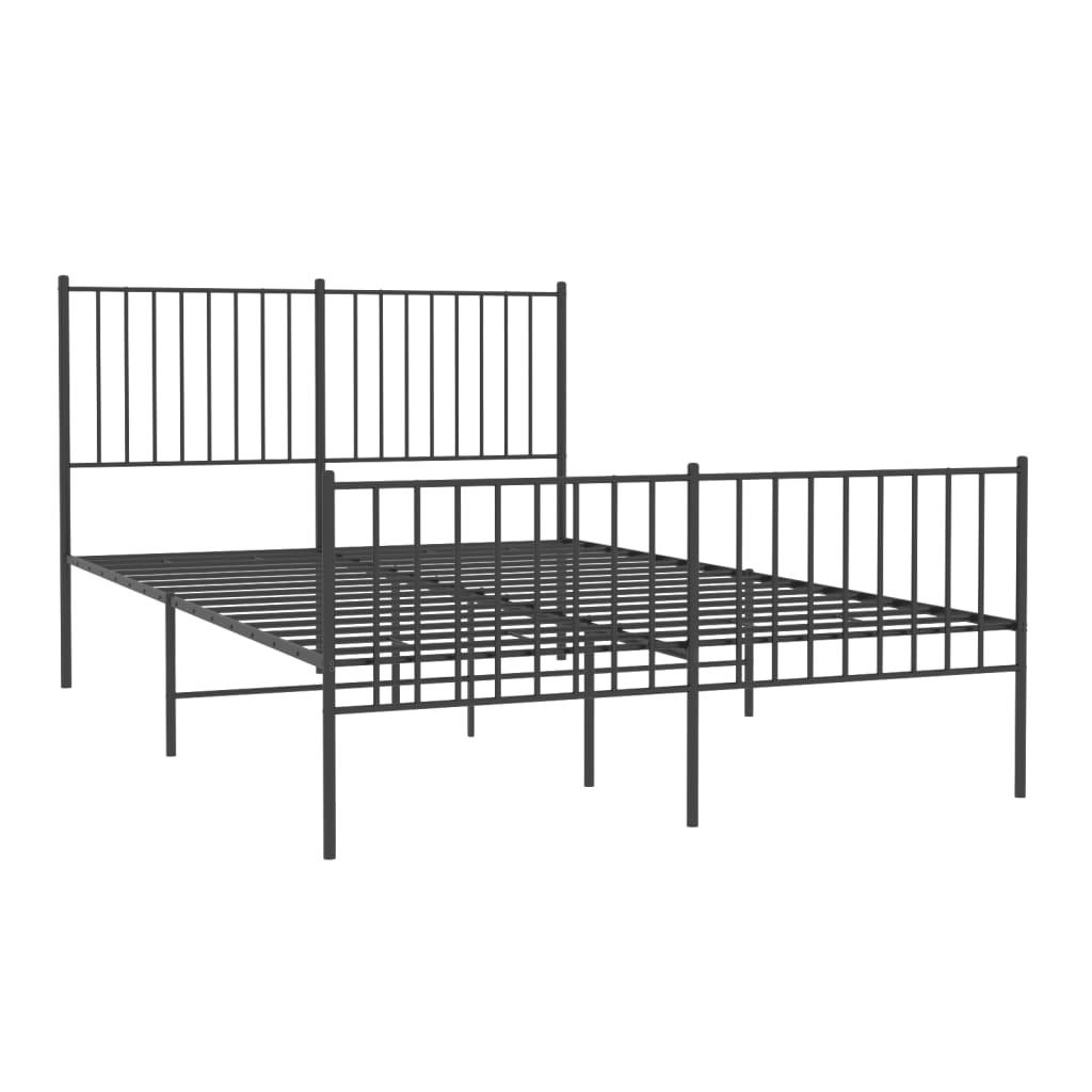 Lova Lovos rėmas su galvūgaliu/kojūgaliu, juodas, 135x190cm, metalas