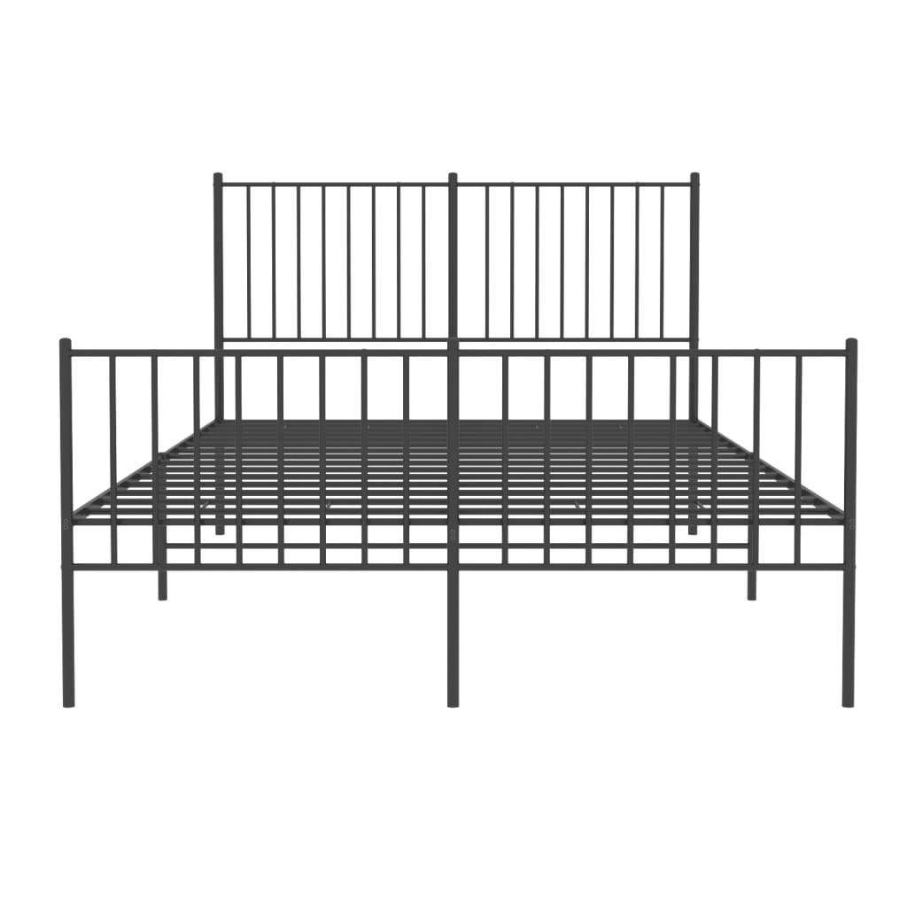 Lova Lovos rėmas su galvūgaliu/kojūgaliu, juodas, 135x190cm, metalas