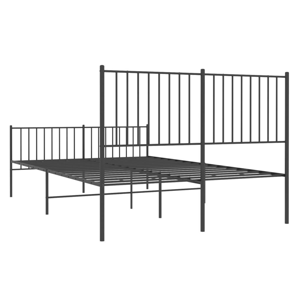 Lova Lovos rėmas su galvūgaliu/kojūgaliu, juodas, 135x190cm, metalas