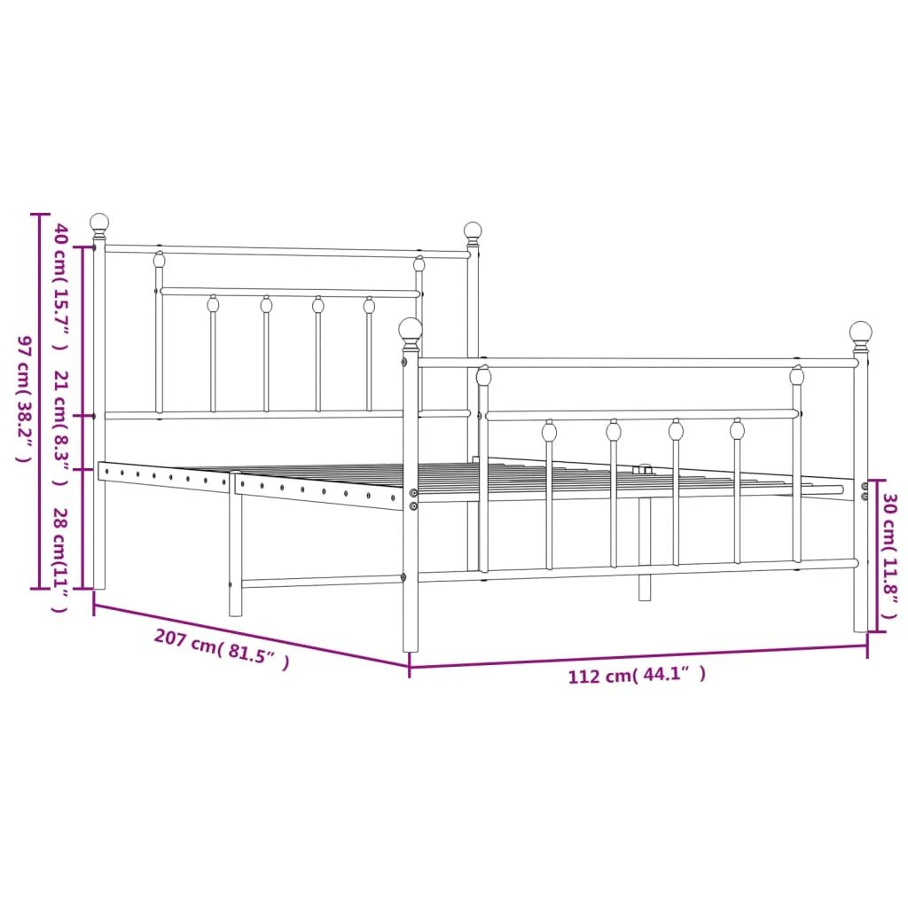Lova Lovos rėmas su galvūgaliu/kojūgaliu, baltas, 107x203cm, metalas