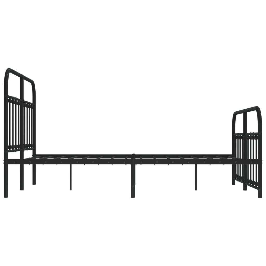 Lovos rėmas su galvūgaliu/kojūgaliu, juodas, 150x200cm, metalas