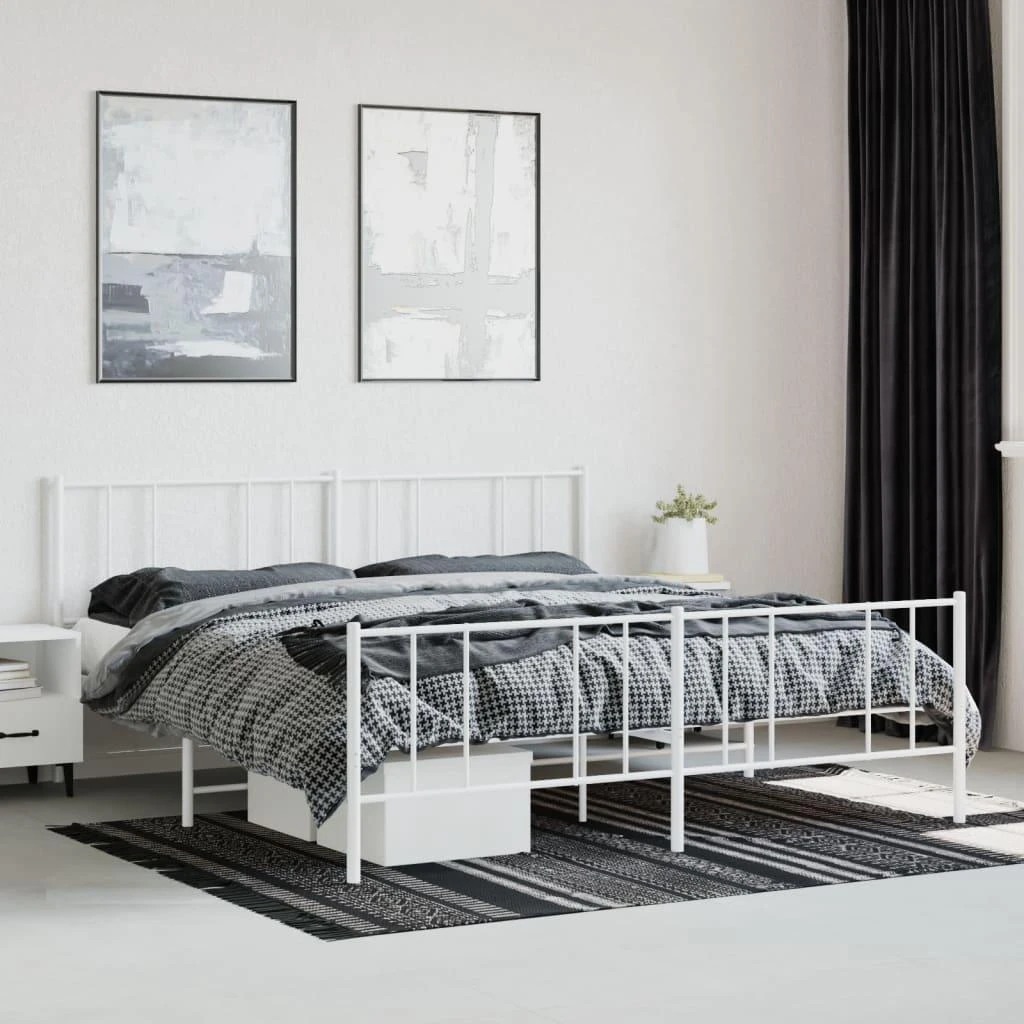 Lova Lovos rėmas su galvūgaliu/kojūgaliu, baltas, 183x213cm, metalas