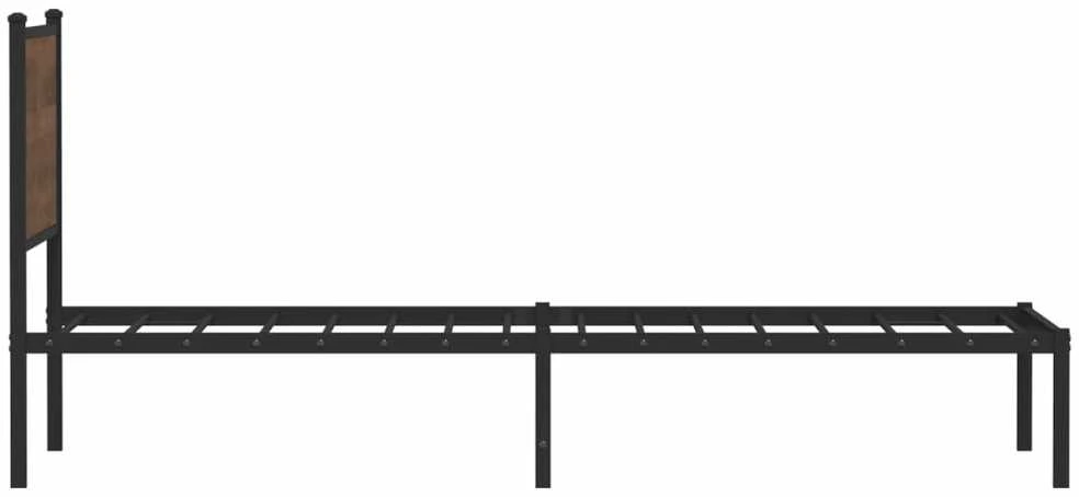 Lovos rėmas be čiužinio, rudas ąžuolo, 90x200cm, metalas
