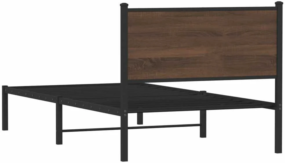 Lova Lovos rėmas be čiužinio, rudas ąžuolo, 107x203cm, metalas