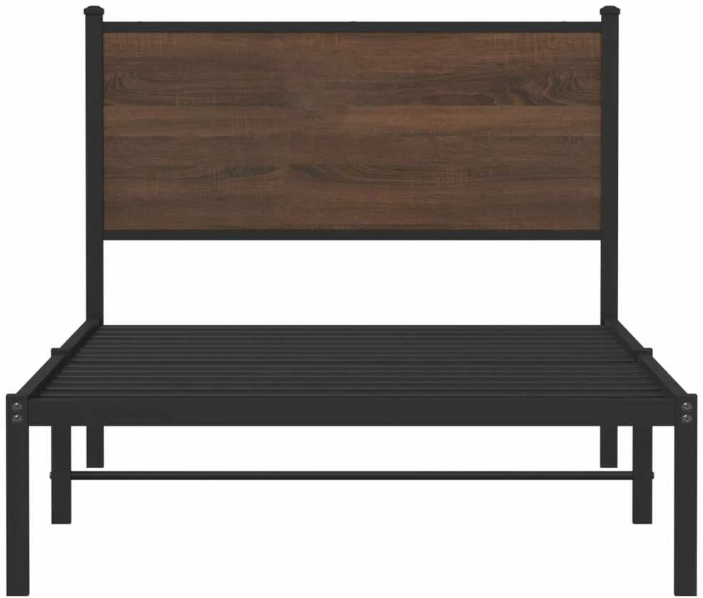Lovos rėmas be čiužinio, rudas ąžuolo, 100x200cm, metalas