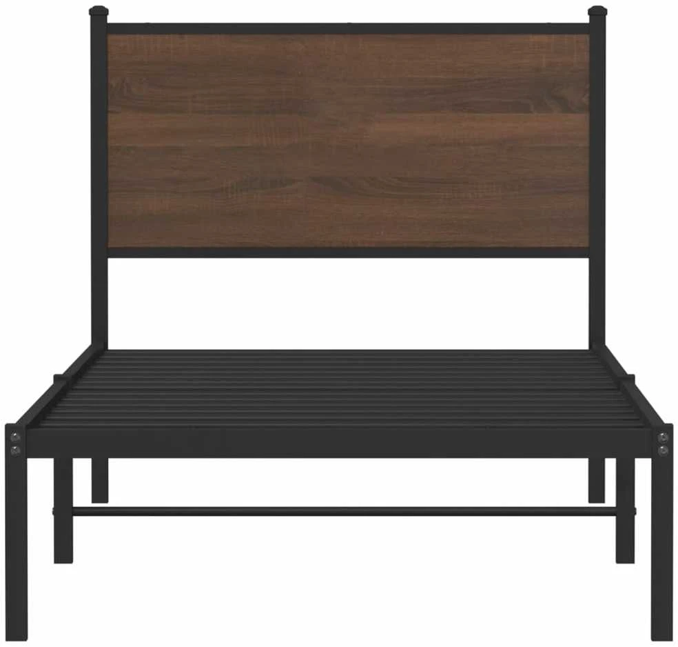 Lovos rėmas be čiužinio, rudas ąžuolo, 90x190cm, metalas