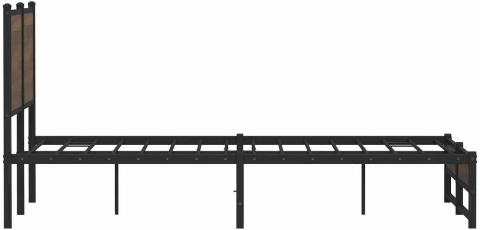 Lovos rėmas be čiužinio, rudas ąžuolo, 150x200cm, metalas