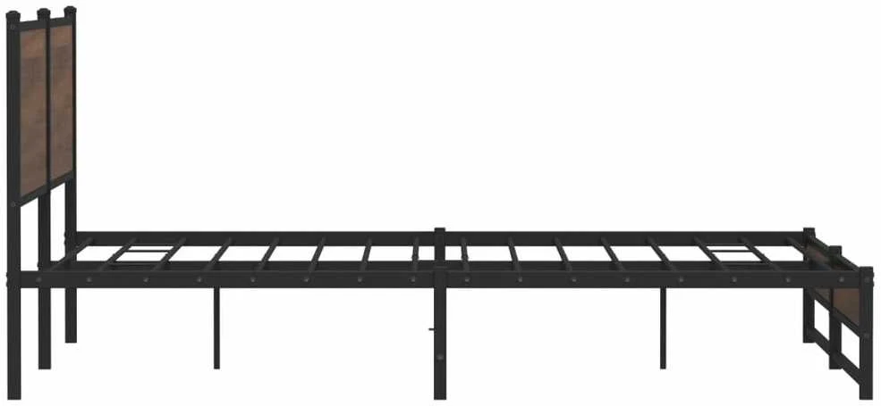 Lovos rėmas be čiužinio, rudas ąžuolo, 160x200cm, metalas
