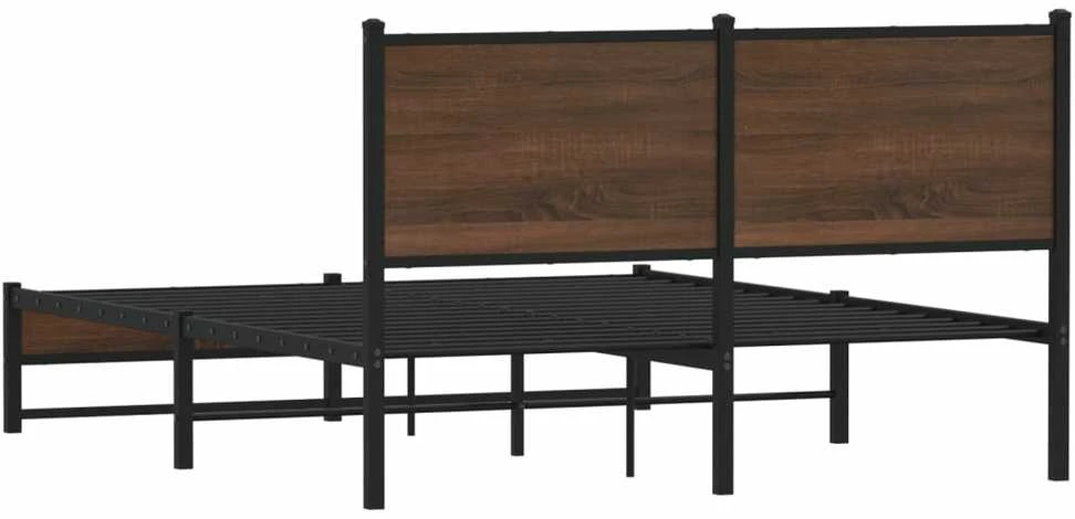 Lovos rėmas be čiužinio, rudas ąžuolo, 150x200cm, metalas