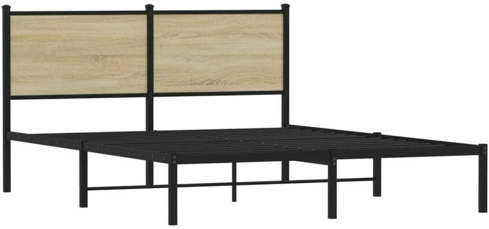 Lovos rėmas be čiužinio, sonoma ąžuolo, 150x200cm, metalas