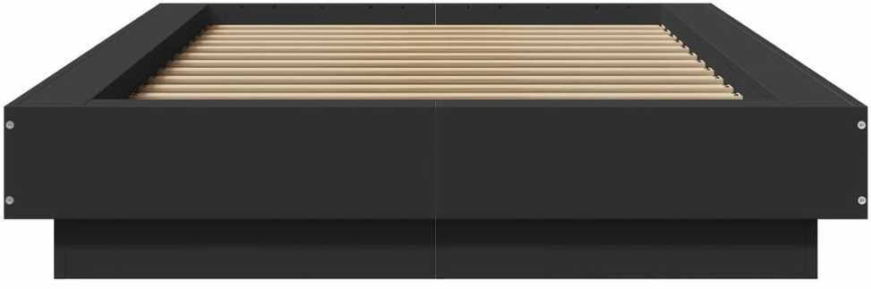 Lovos rėmas su LED, juodas, 100x200cm, apdirbta mediena