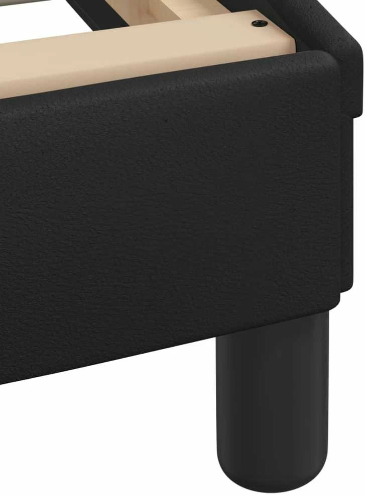 Lovos rėmas su LED, juodos spalvos, 160x200cm, dirbtinė oda
