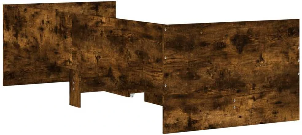 Lovos rėmas su stalčiais, dūminio ąžuolo spalvos, 90x190cm