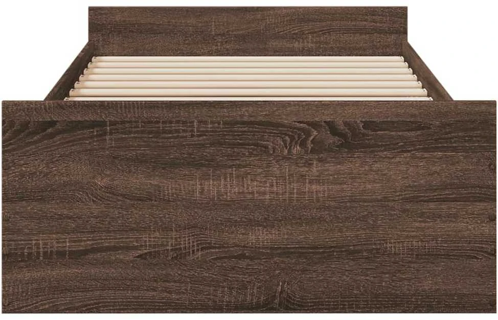 Lovos rėmas su stalčiais, rudas ąžuolo, 100x200cm, mediena