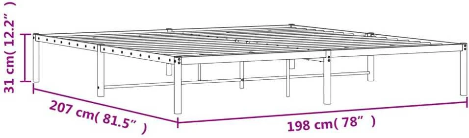 Lova Metalinis lovos rėmas, baltos spalvos, 193x203 cm