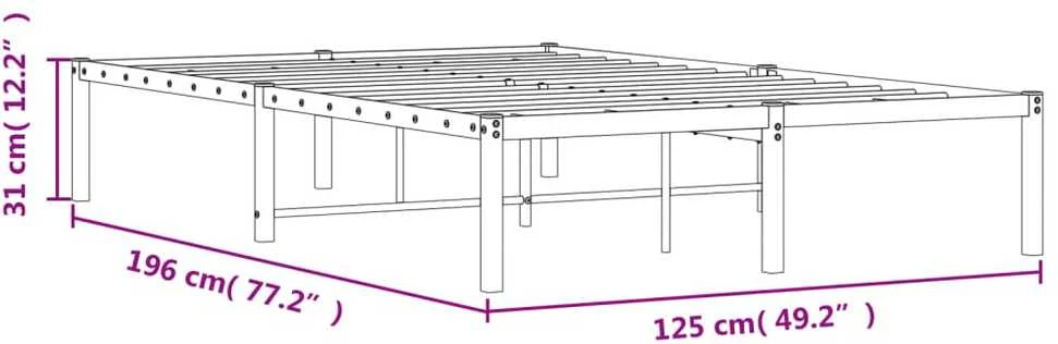 Metalinis lovos rėmas, juodos spalvos, 120x190cm