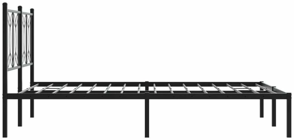 Lova Metalinis lovos rėmas su galvūgaliu, juodos spalvos, 135x190cm