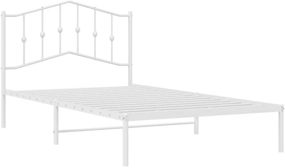 Lova Metalinis lovos rėmas su galvūgaliu, baltos spalvos, 107x203cm