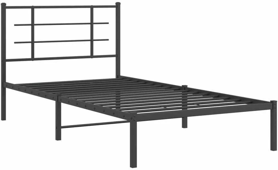 Lova Metalinis lovos rėmas su galvūgaliu, juodos spalvos, 107x203cm