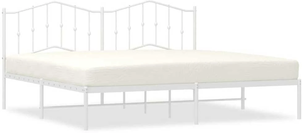 Lova Metalinis lovos rėmas su galvūgaliu, baltos spalvos, 193x203cm