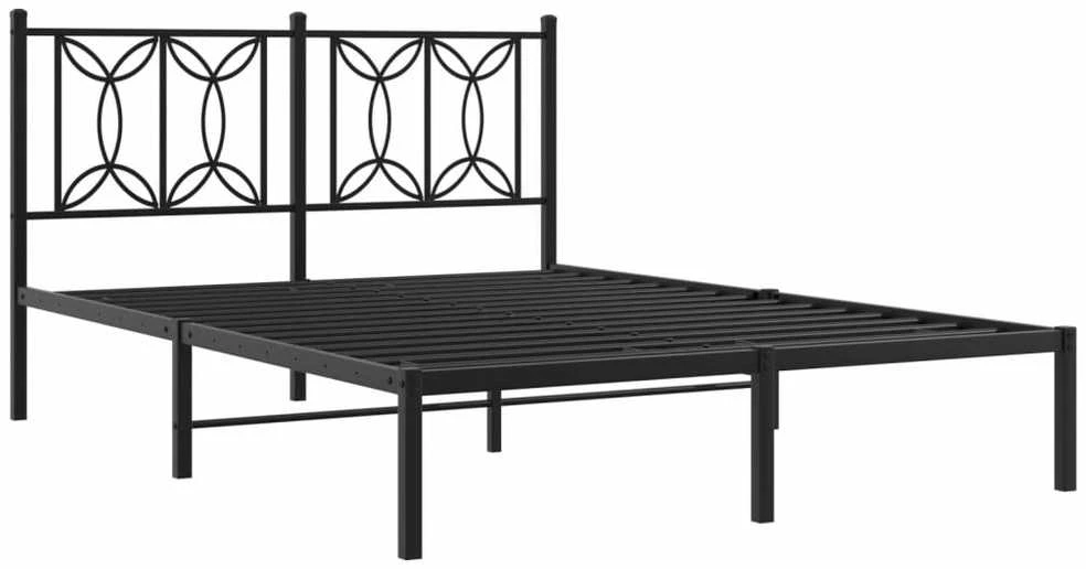 Lova Metalinis lovos rėmas su galvūgaliu, juodos spalvos, 135x190cm