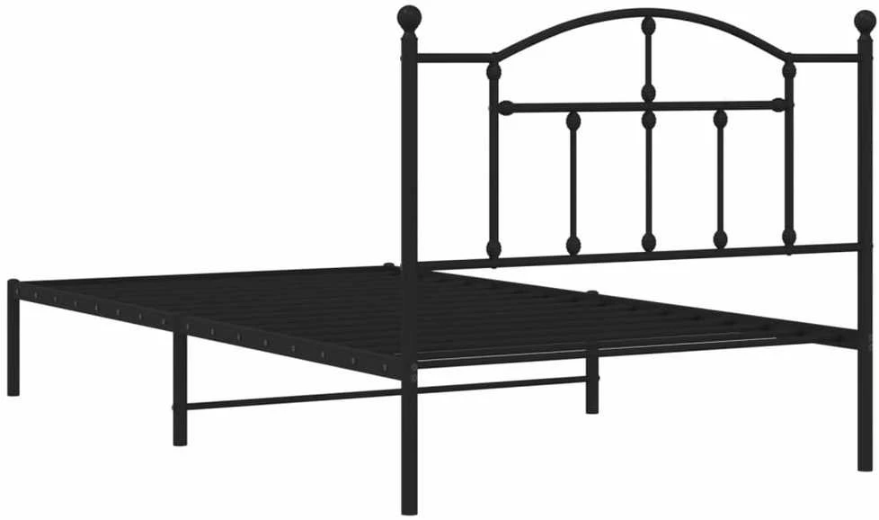 Lova Metalinis lovos rėmas su galvūgaliu, juodos spalvos, 107x203cm