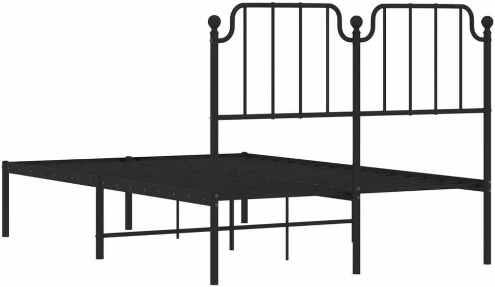 Lova Metalinis lovos rėmas su galvūgaliu, juodos spalvos, 120x190 cm