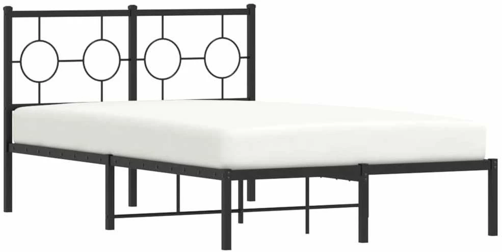 Lova Metalinis lovos rėmas su galvūgaliu, juodos spalvos, 120x190 cm