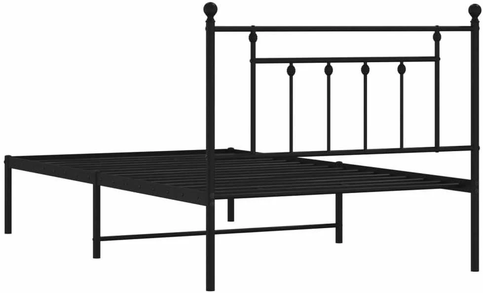 Lova Metalinis lovos rėmas su galvūgaliu, juodos spalvos, 107x203cm
