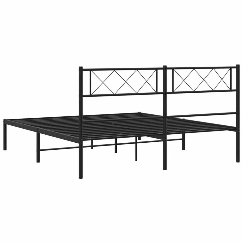 Lova Metalinis lovos rėmas su galvūgaliu, juodos spalvos, 120x190 cm