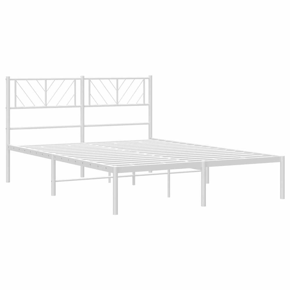 Lova Metalinis lovos rėmas su galvūgaliu, baltos spalvos, 135x190cm