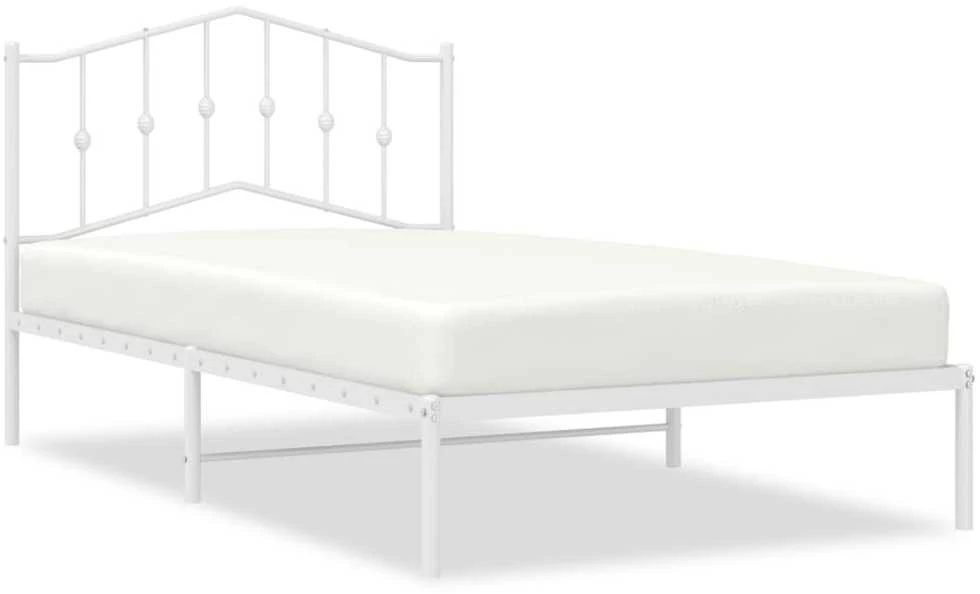 Lova Metalinis lovos rėmas su galvūgaliu, baltos spalvos, 107x203cm
