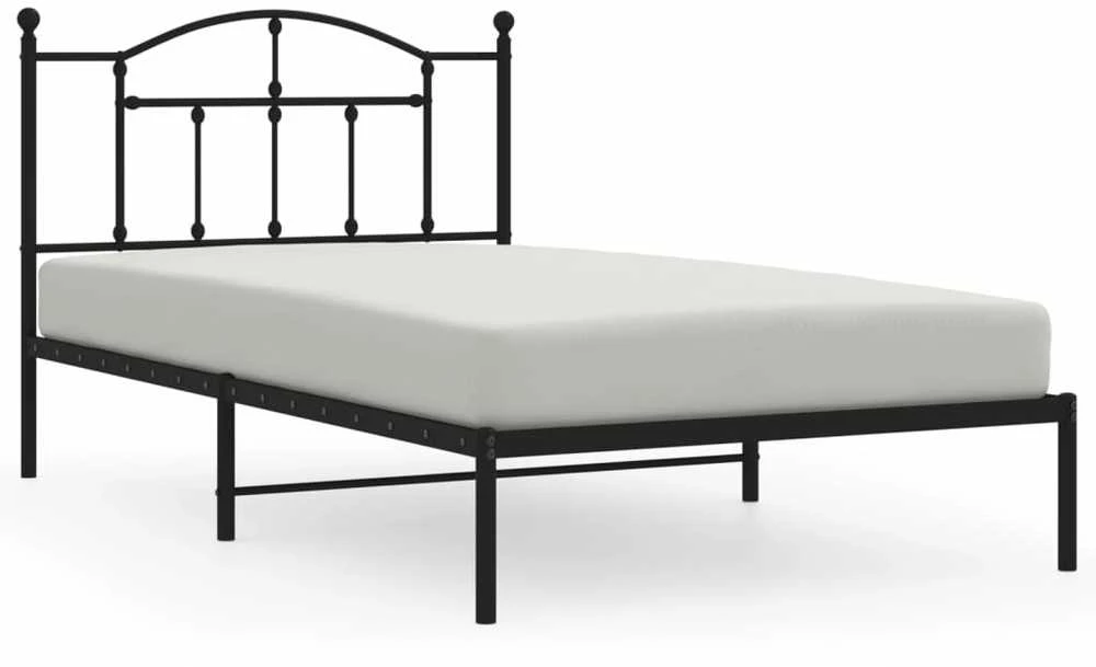Lova Metalinis lovos rėmas su galvūgaliu, juodos spalvos, 107x203cm